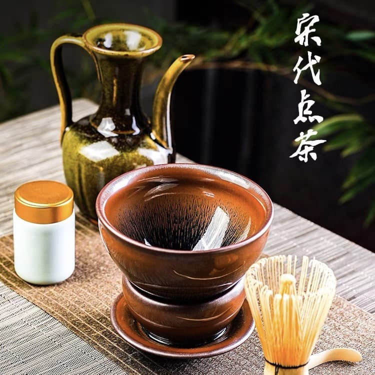 [Tea Whisking Bowl] Golden Hare's Fur Jianyang Jian Zhan 12.5cm Large Song Dynasty Tea Whisking Set, Raw Mineral Iron Body Drop Shipping