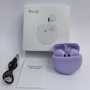 Pro6 Bluetooth Earbuds Wireless In-Ear for Gaming, Sports, TWS, Long Battery Life, High Capacity, J6 Headphones Cross-border