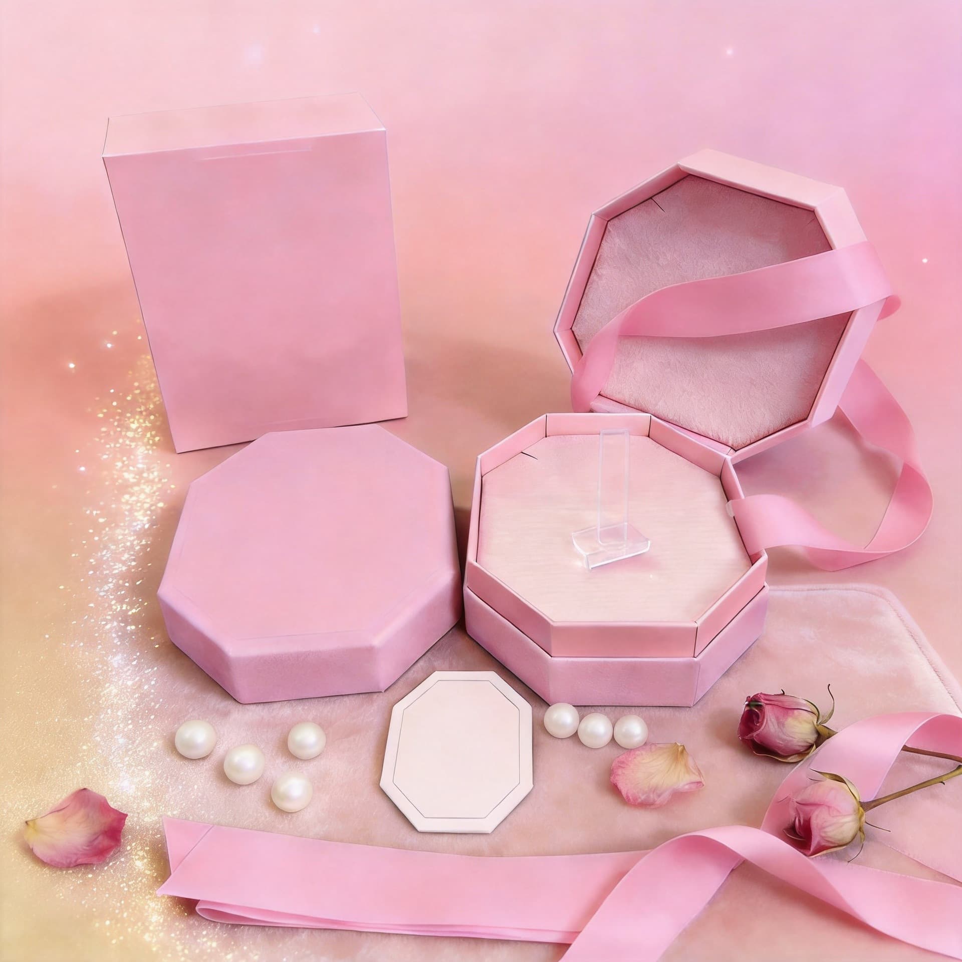 Shijia Gift Box African Heart Pendant Pink Gift Box Bracelet Earring Ring Jewelry Storage