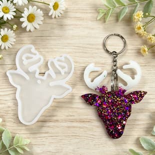 5296 Christmas Reindeer Keychain Mold Silicone Mold Decoration DIY Silicone Mold