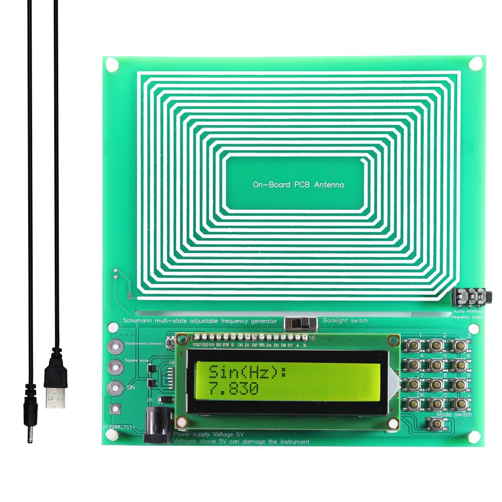 0.001Hz-200kHz Keyboard Adjustable Schumann Wave Signal Generator DDS Pure Sine Frequency Modulation