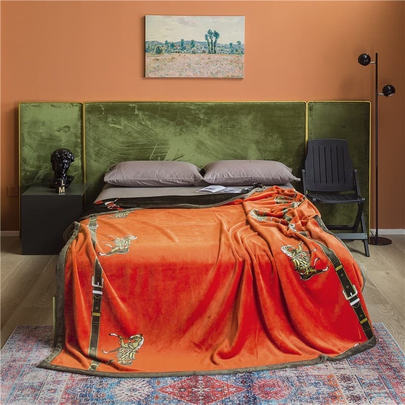 Live Stream Hit Light Luxury Brand Double-sided Printed Flannel Double-layer Composite Blanket - Cross-border Amazon Best-selling Blanket