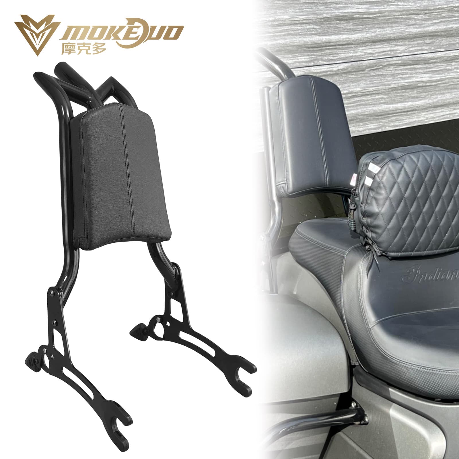 Suitable for Indian Chief modified motorcycle passenger rear backrest pointed arch rear backrest 14-24 years