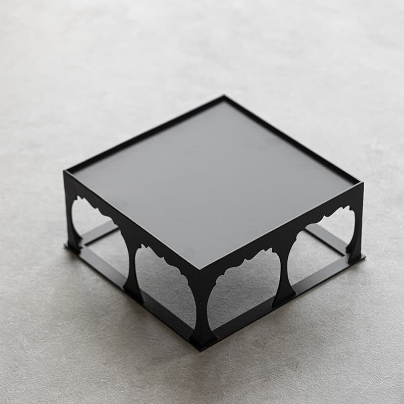 Iron Tea Cabinet Square New Chinese Style Tea Set Display Antique Shelf Indoor Bonsai Base Display Stand