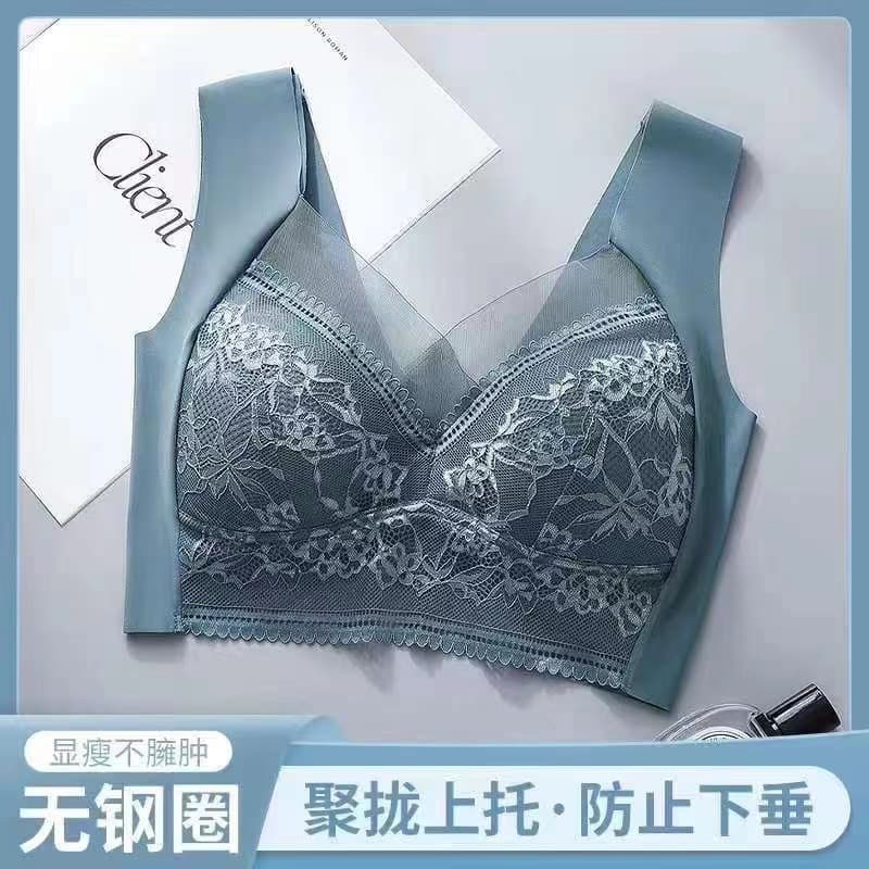Cross-Border Hot Selling Lace Seamless Beautiful Back Underwear for Women Wireless Push-Up Lift Plus Size Comfort Breathable Thin Bra