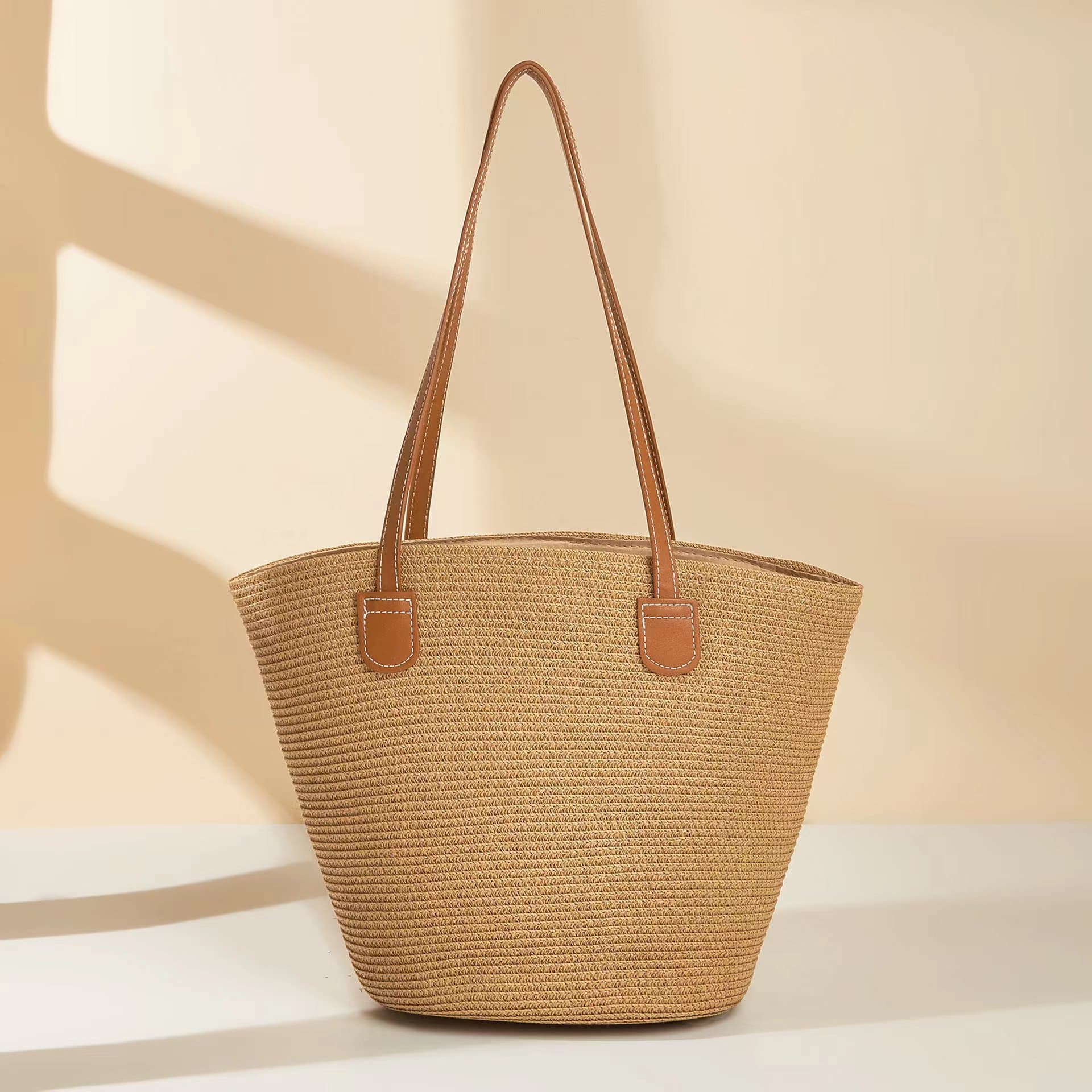 Straw Bag Women Summer Fashion Tote Bag Large Capacity Woven Bag Cross-border Bucket Bag Women's Wholesale Bags
