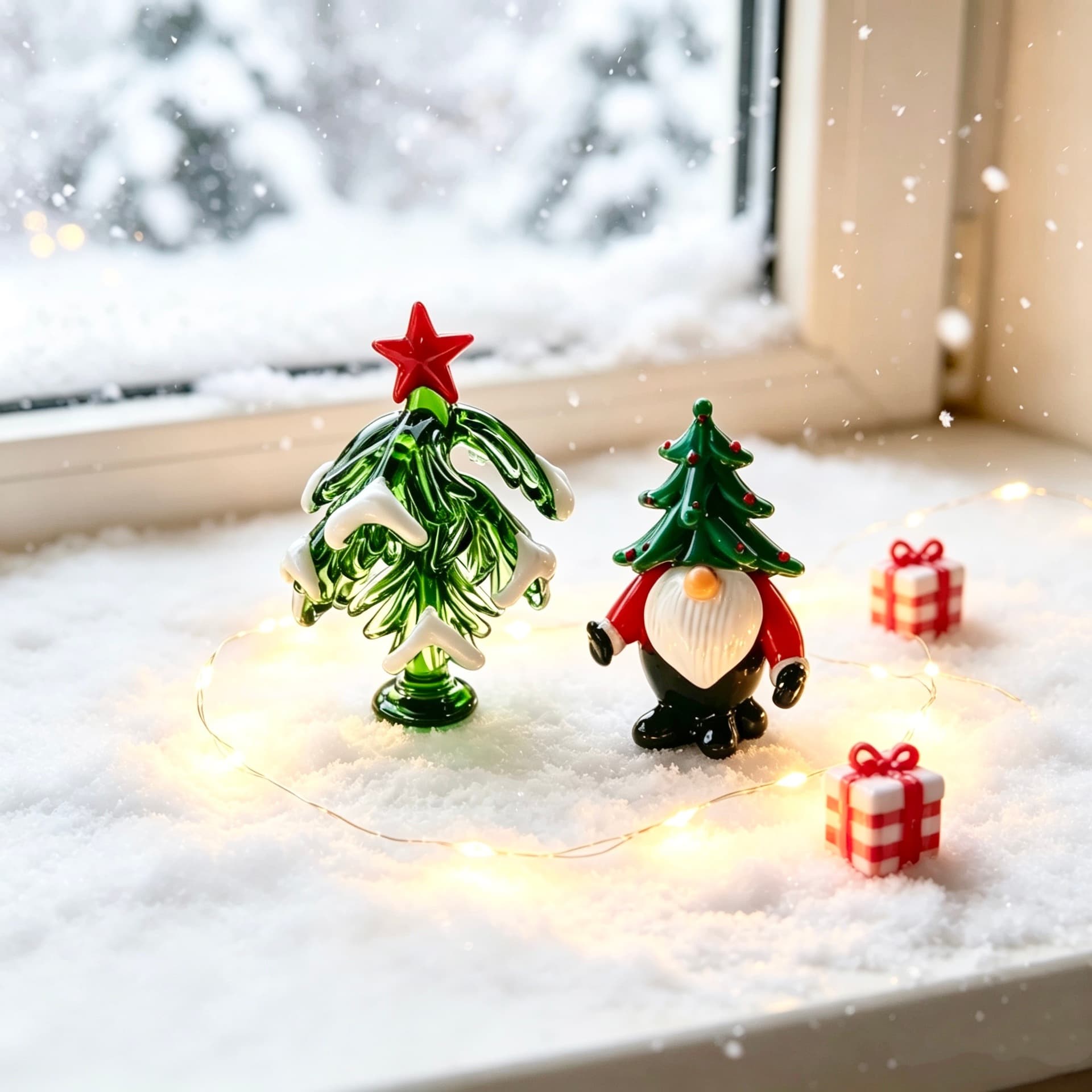 Zibo Glass Art Handmade Christmas Tree Ornament Glass Santa Claus Christmas Decoration Desktop Craft Gift Bulk