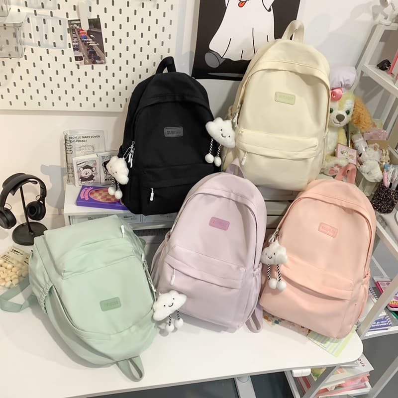 INS Backpack for Female College Students Large Capacity Versatile Travel Bag Laptop Backpack Minimalist Middle High School Student Shoulder Bag