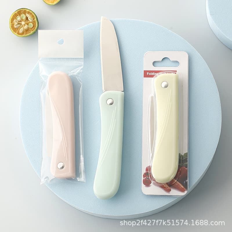Fruit Knife Stainless Steel Folding Portable Kitchen Home Use Melon and Fruit Knife, Peeling Student Dorm Office Peeler