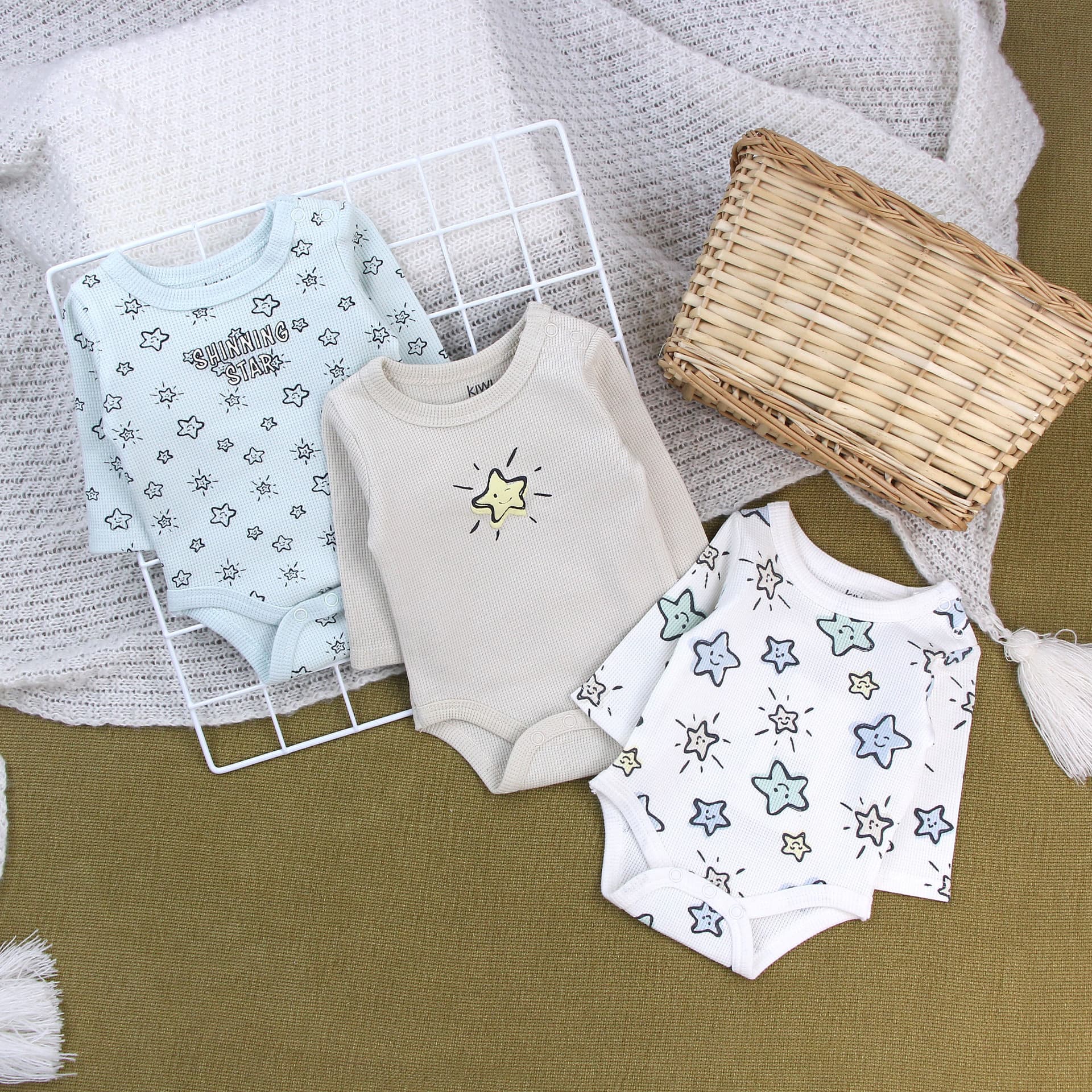 Newborn Cotton Bodysuit Set Baby Romper Crawling Suit Infant Onesie All-Season Baby Clothes