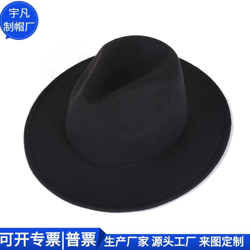 Autumn/Winter Wide-brimmed Fedora - Shanghai-style Wool Felt Hat, Cross-border British Street Photography Wide-brimmed Hat, Custom Factory