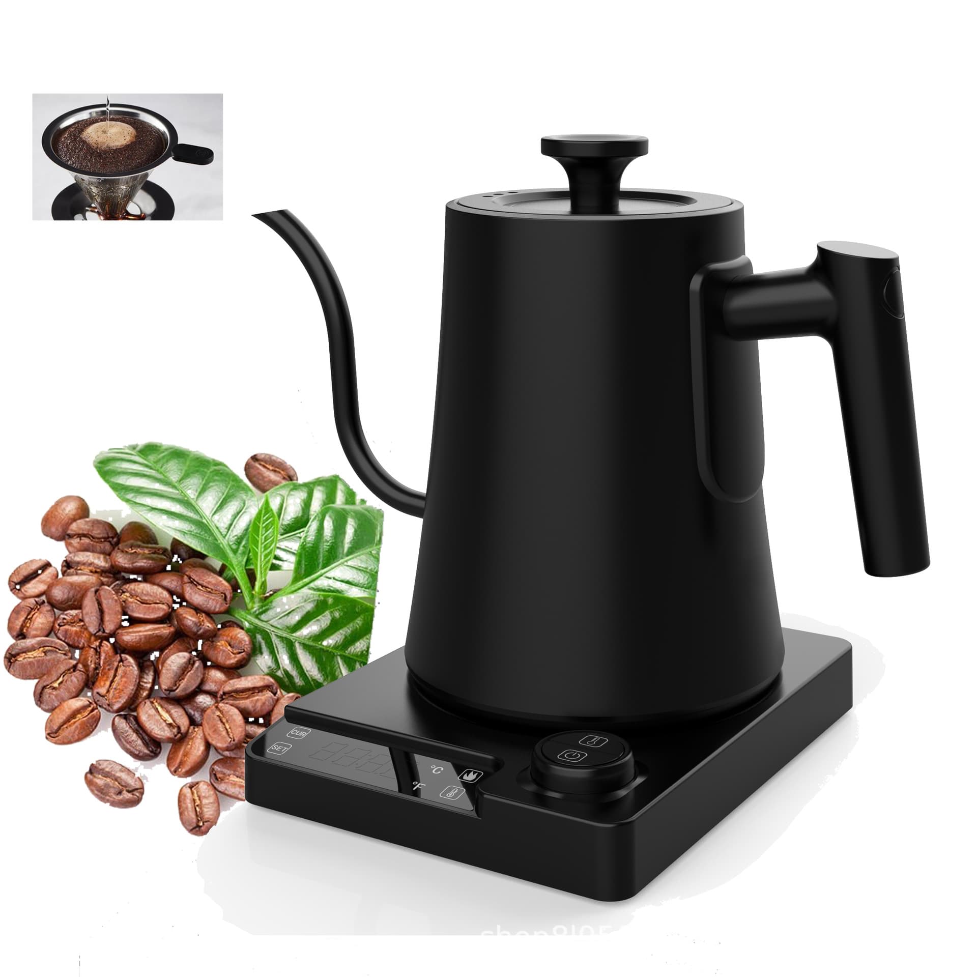 Temperature Control Pour-Over Coffee Kettle Stainless Steel, Constant Temperature Long Spout Thin Mouth Electric Kettle, Electric Water Kettle, Goose