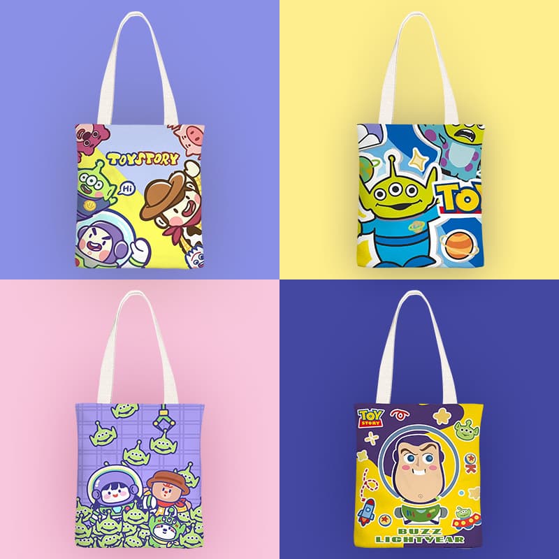 Toy Story Ins Style Canvas Bag for Women, Simple Shoulder Bag, Student Bag for School, 2024 New