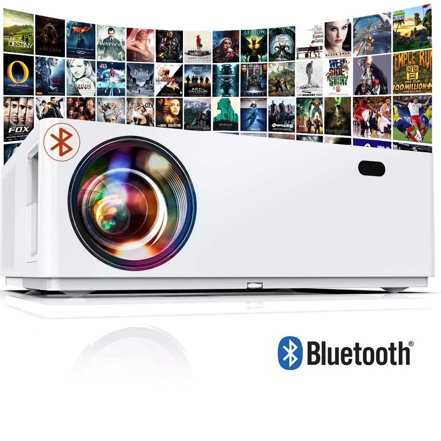 Bluetooth Wireless Projector Electronic Screen Zoom Electronic Keystone Correction Hotel KTV Home 1080P Projector