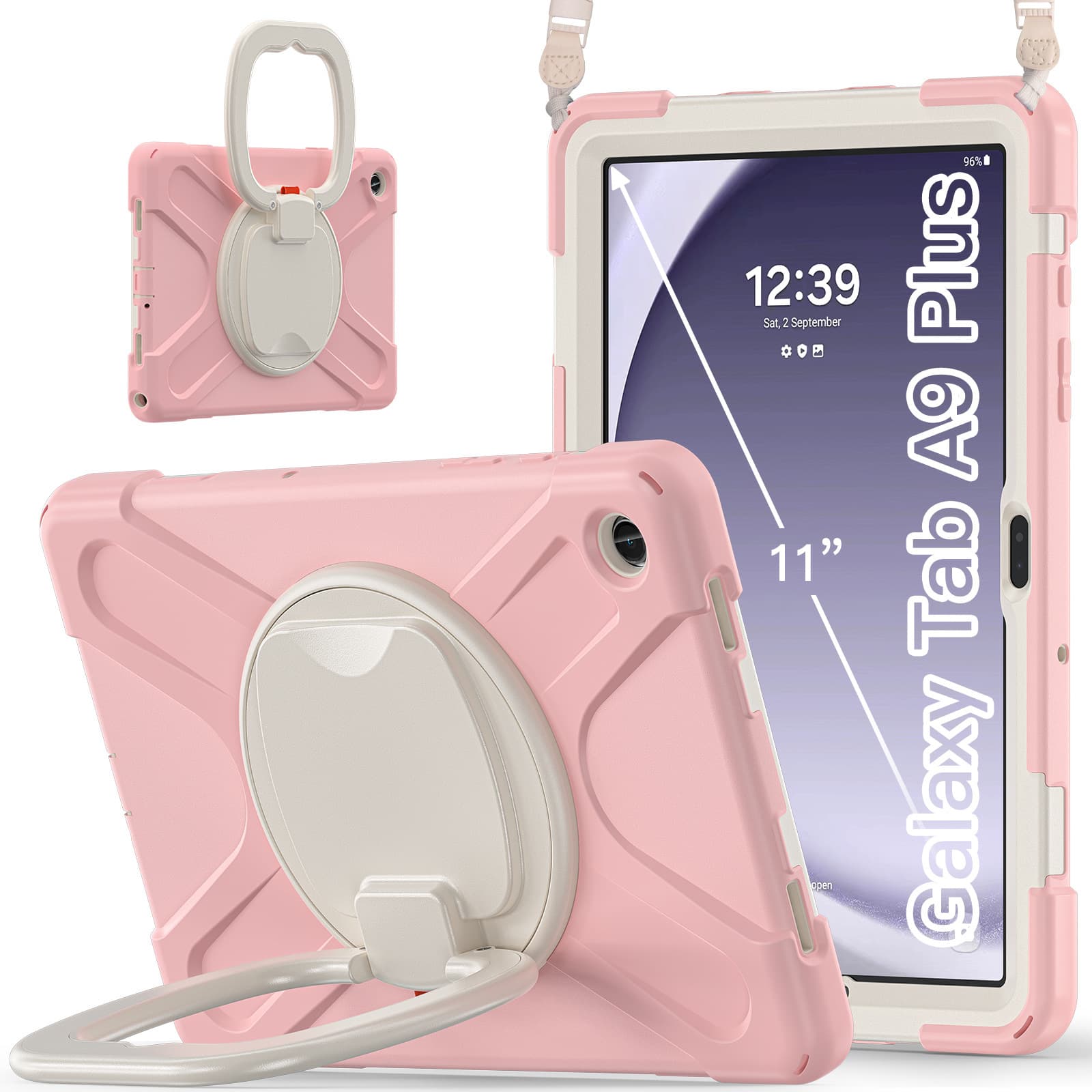 Suitable for Samsung GalaxyTab 11-inch A9plus tablet case A9 anti-fall silicone rotating belt bracket protective cover