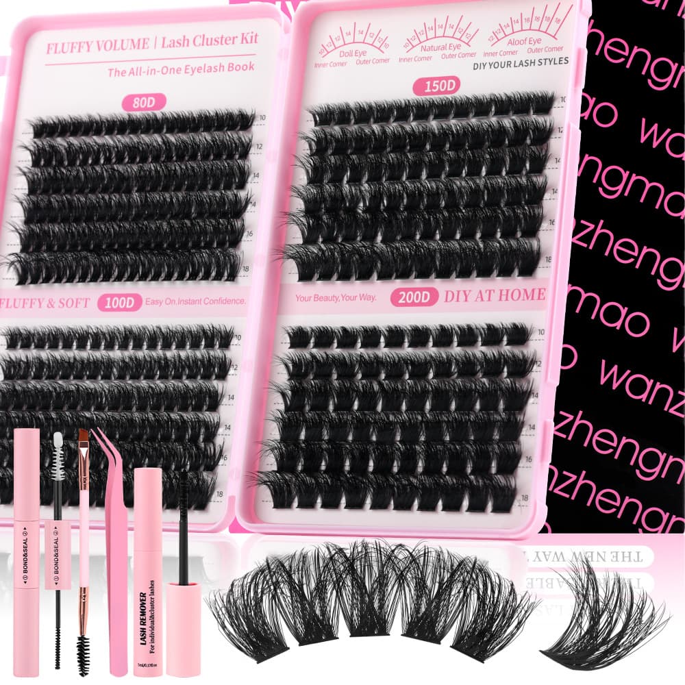 80D200D fluffy and messy segmented hair 5D three-dimensional multi-layer grafting 10-18mm thick false eyelashes eyelash book
