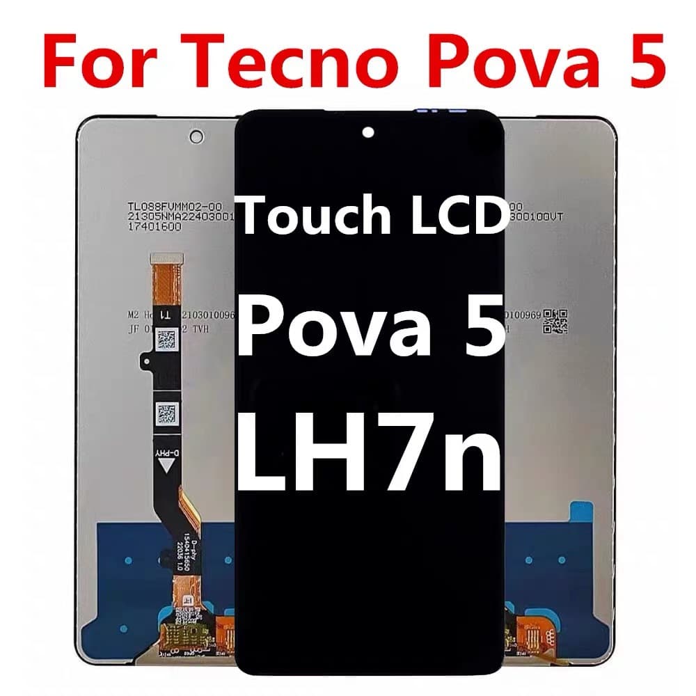 Touch Screen Liquid Crystal Display Screen Total Assembly for TECNO POVA5 LH7n Brand New Original Resolution 1080*1980