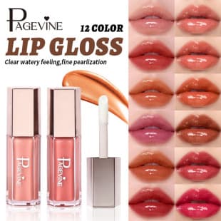 Cross-Border PAGE VINE New Liquid Lip Gloss Mirror Gloss Rich Color Lipstick Hot Lip Gloss Lip Color Foreign Trade