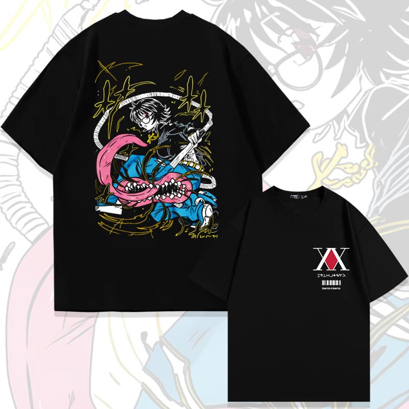 Anime Hunter x Hunter Retro Kids Summer Cotton Printed Short Sleeve T-Shirt for Boys and Girls