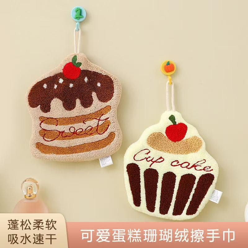 Cross-Border Cartoon Hand Towels, Hangable Christmas Small Towels, Quick-Drying Absorbent Kitchen Hand Towels and Handkerchiefs