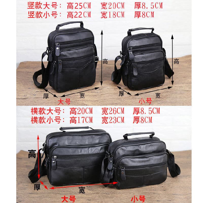 Genuine Leather Crossbody Bag for Men, Shoulder Bag, Vertical and Horizontal Styles, Briefcase, Handbag, Backpack