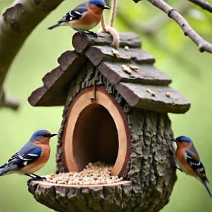 New Cross-Border Resin House Bird Feeder Ornament Premium Unique Outdoor Courtyard Bird Nest Decoration Craft