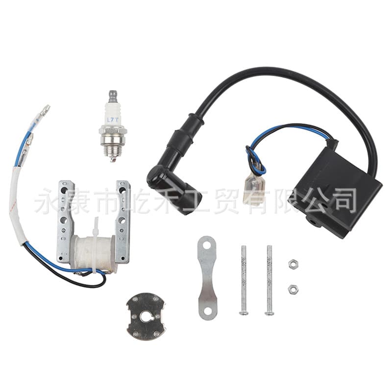 Motorcycle 49cc 66cc 80cc 2-stroke engine high-voltage package ignition coil magnet spark plug complete set