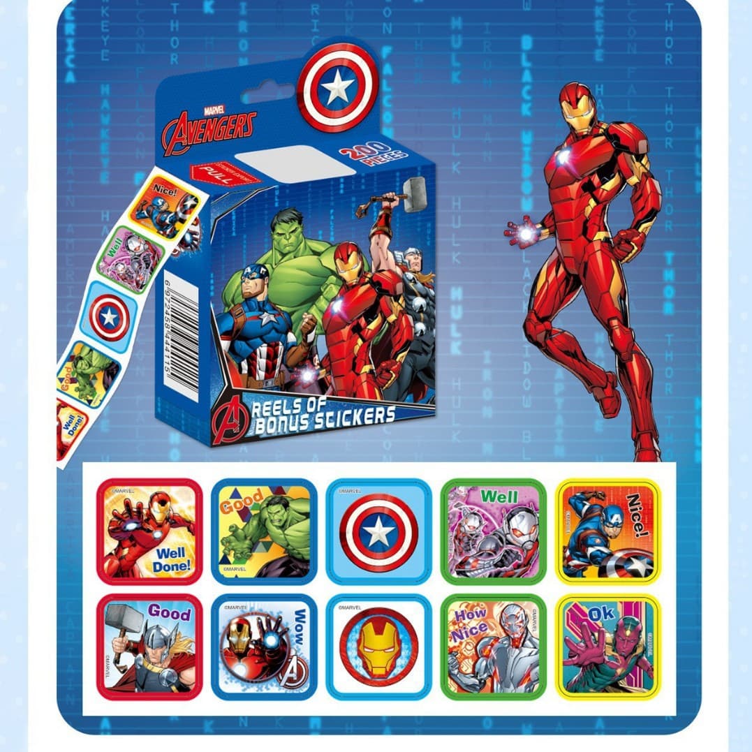 Paw Patrol Roll Stickers Kids Reward Stickers Educational Toy Cartoon Sticker Spider-Man Kindergarten Gift