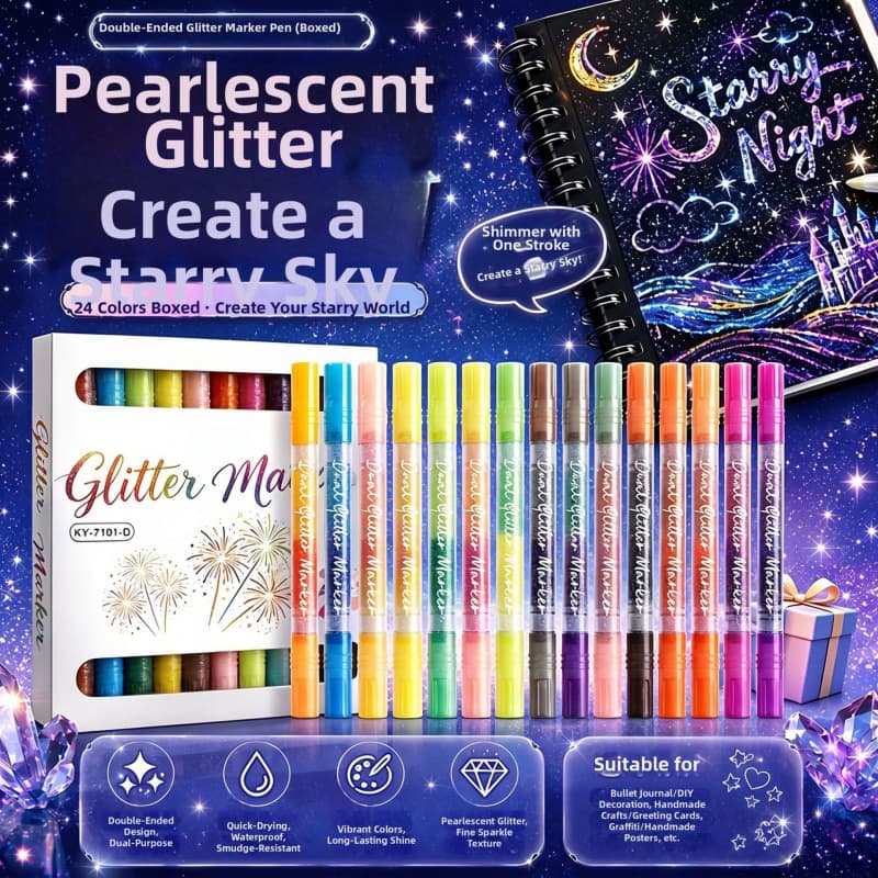 Cross-border 24-color Nail Art Marker Pen Set, Acrylic Nail Gel Pen, Dotting Pen, Lining Pen, 3-in-1 Graffiti Pen