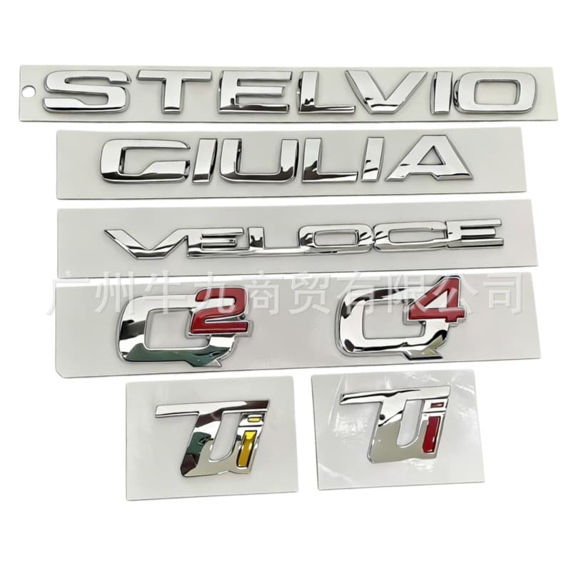 For Alfa Romeo VELOCE TI Q4 Q2 GIULIA STELVIO rear badge lettering