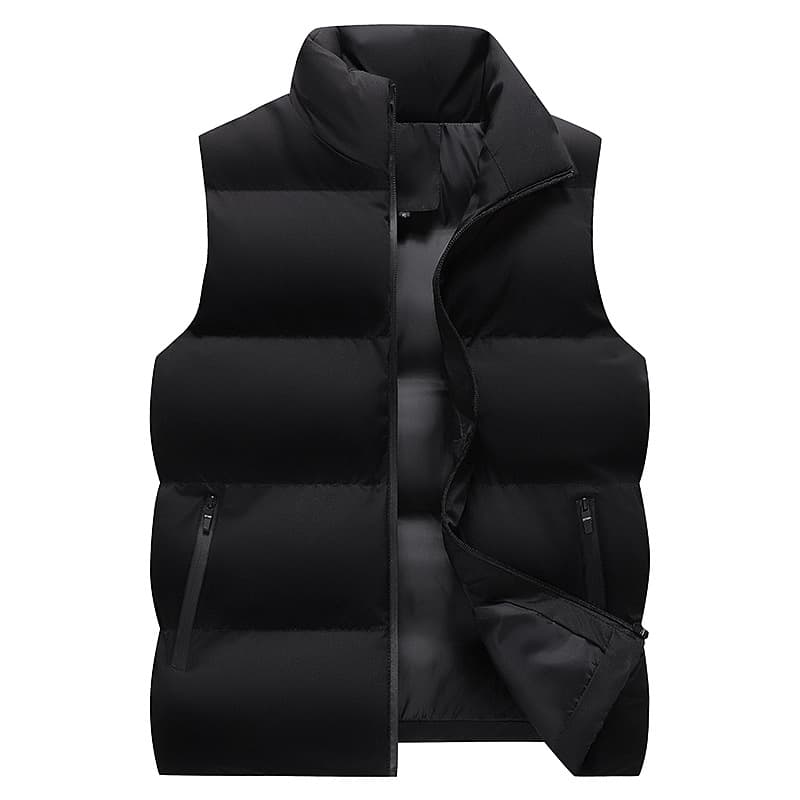 Factory direct sales of new autumn and winter men's down cotton stand collar vest, simple, warm, casual vest jacket, men's vest