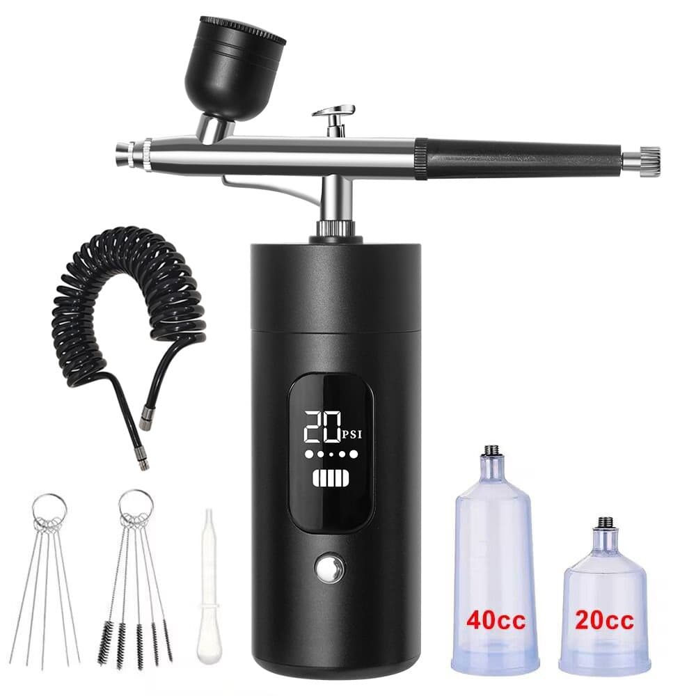 Display-Equipped Portable Handheld Facial Spray Gun for Essence Infusion and High-Pressure Hydration, Also for Art and Nail Design