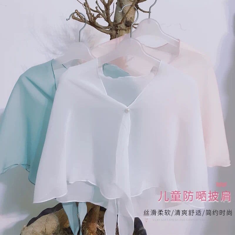 T18001 Children's Sun Protection Shawl, Outing Sunshade, Princess Shirt, Soft and Breathable Girls' Small Vest/Cloak