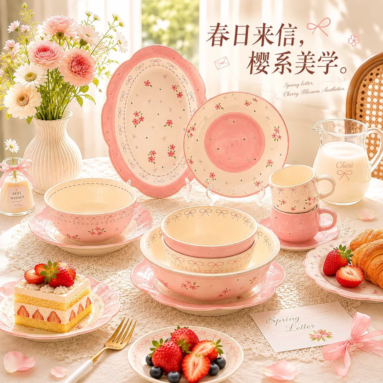 Dinnerware Set Underglaze Color Home 2026 New High Aesthetic Bowl Plate Rice Bowl Noodle Bowl Soup Bowl Ceramic Tableware