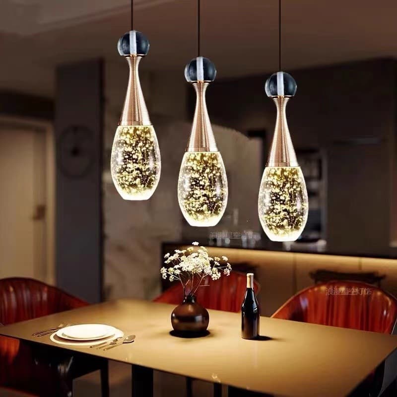 European Modern Minimalist Crystal Spiral Staircase Long Pendant Light 2022 New Bar Light Personalized Bedroom Bedside Pendant Light