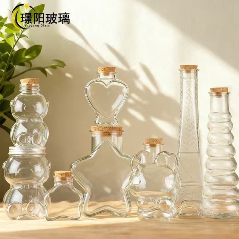 Wholesale PET Transparent Wish Bottle Creative Star Bottle with Cork Candy Bottle Plastic Capsule Bottle DIY Heart Storage Jar