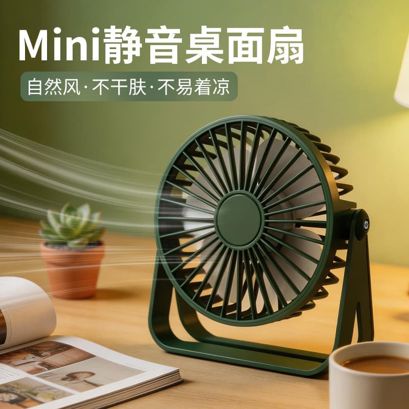 USB Desktop Mini Fan, Small Portable Table Fan for Dormitory, Office, and Home Cooling