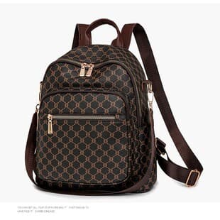 Export fashion women's new backpack, retro print letter large-capacity travel bag, 3-in-1 backpack for women
