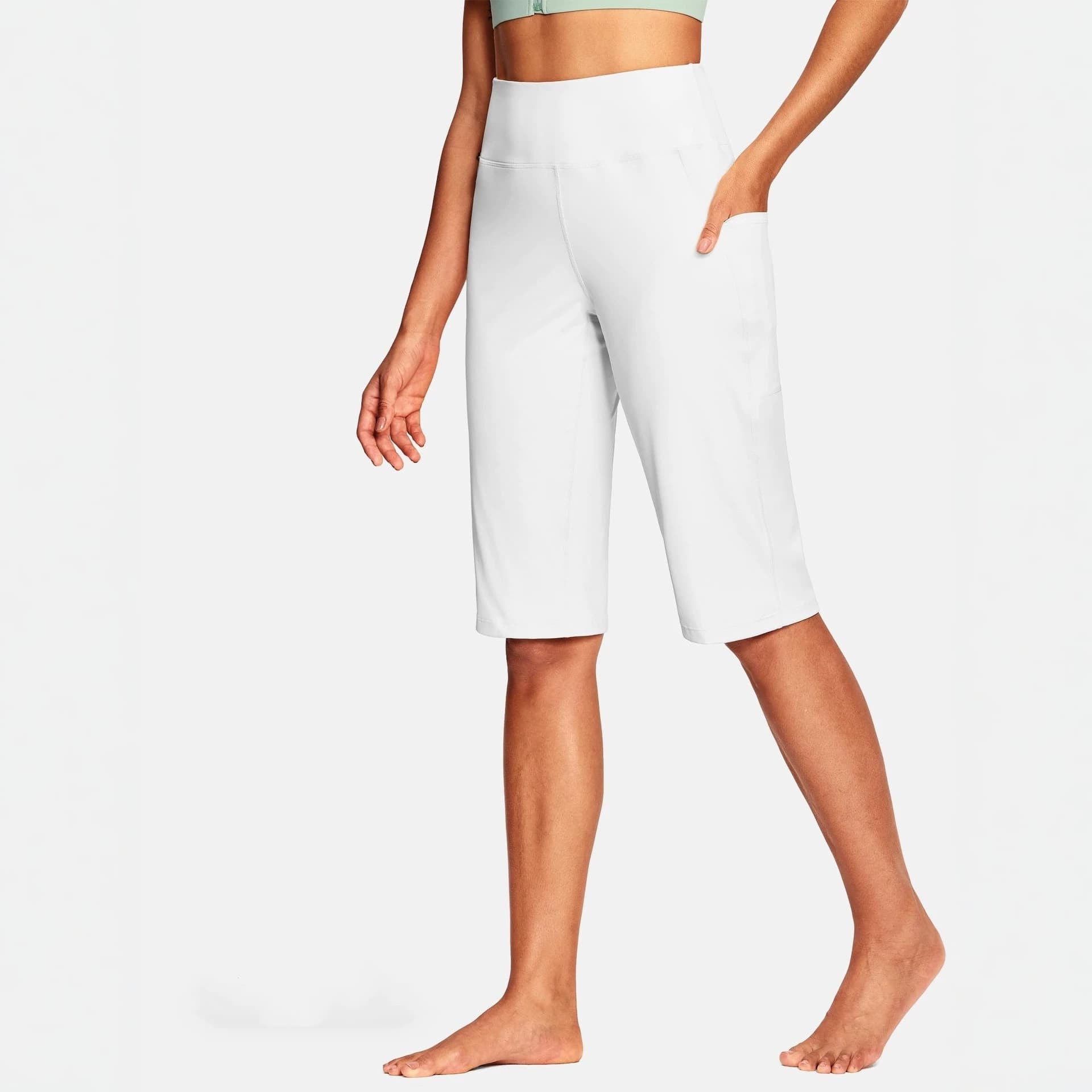 High-Waist Yoga 5-Inch Shorts for Women with Pockets, Quick-Dry Sports Shorts for Fitness, Running, Cycling