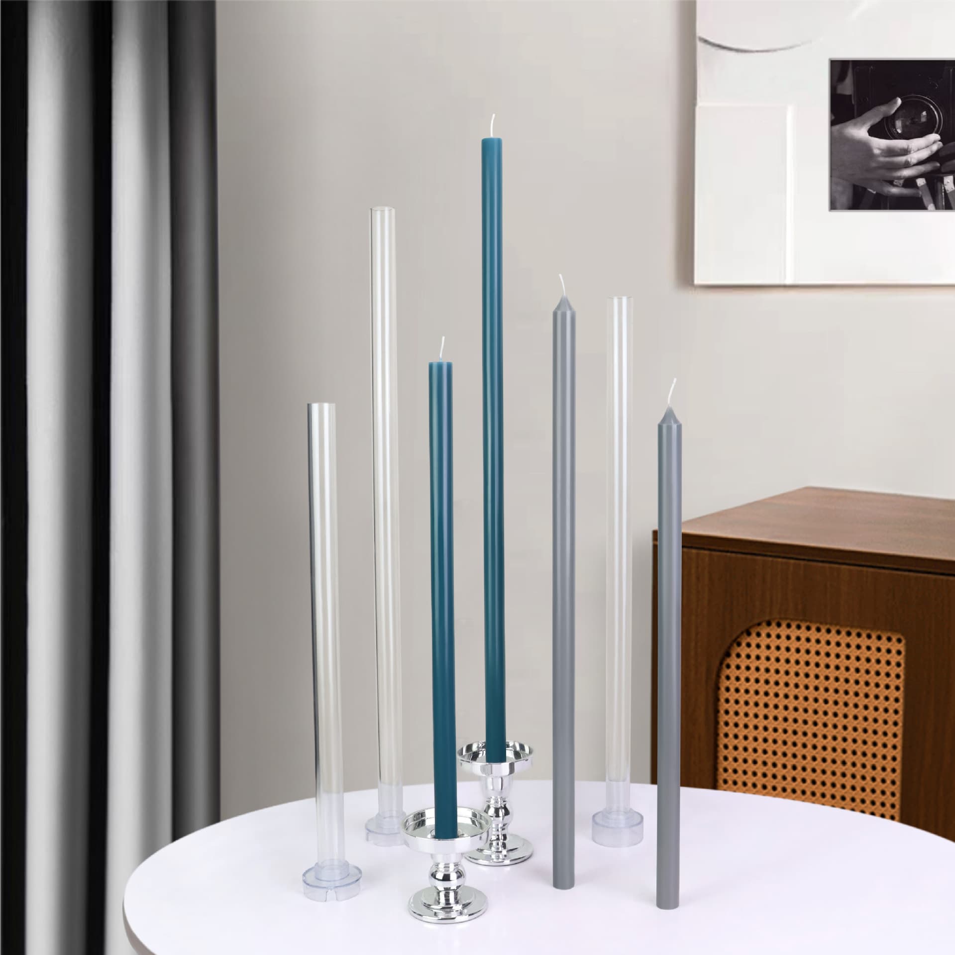 Xiongwei Extra Long Taper Candle Mold - Adjustable Height, Pointed or Flat Top DIY Candle Mold