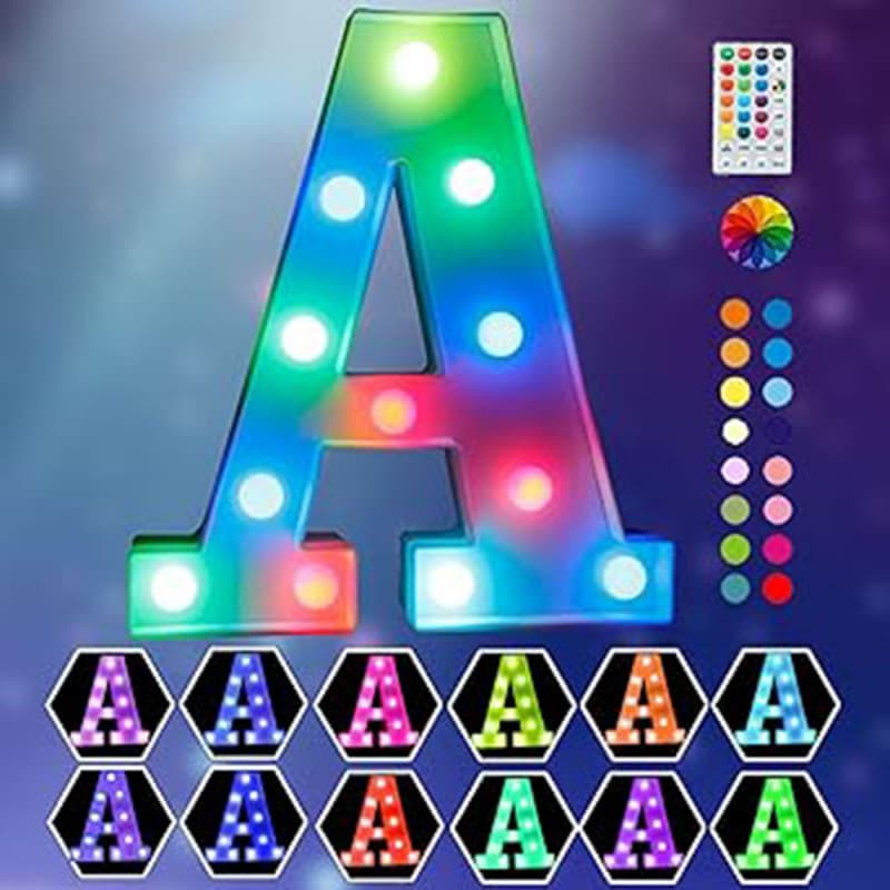 2026 New Cross-border Drop Shipping Colorful Glowing Letter Light with Remote Control 16