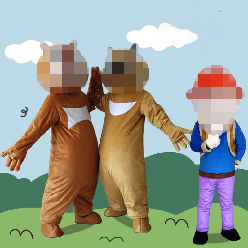 Bald Bear Costume, Cartoon Bear Character Suit for Walking, Flyer Distribution, Performance Outfit