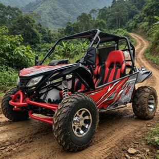 Two-Seater Go-Kart 200cc Steering Wheel Gasoline Water-Cooled Four-Wheel Off-Road Buggy All-Terrain Vehicle Automatic