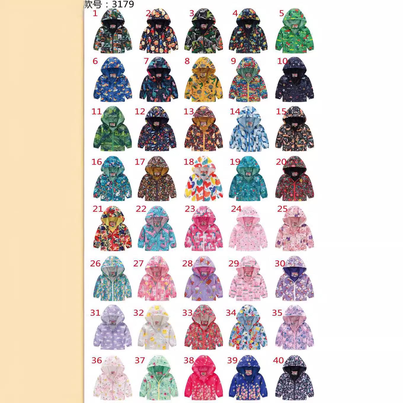New Boys and Girls Casual Fashion European and American Style Coat Children's Cute Style Printed Korean Style Jacket with Hood