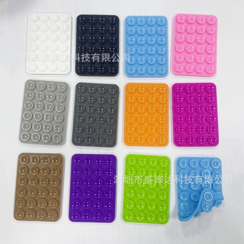 Cross-Border Hot Seller: Multi-Function Double-Sided Silicone Suction Cups, 24-Piece Square Suction Cup Phone Stands