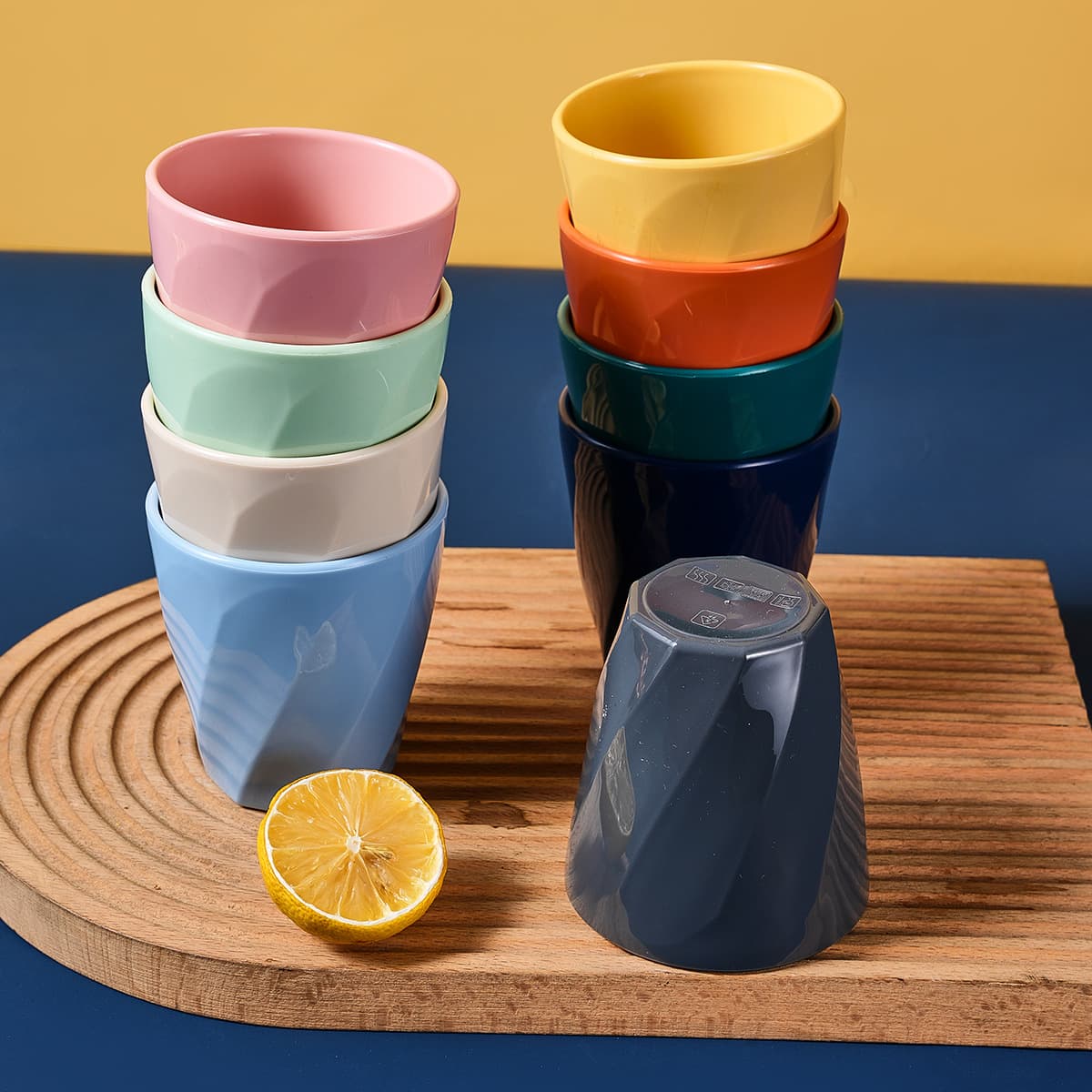 Cross-Border Wholesale Plastic Cup, Household Mouthwash Cup, Creative Ripple Water Cup, Student Dormitory Toothbrush Cup, Simple Portable Cup