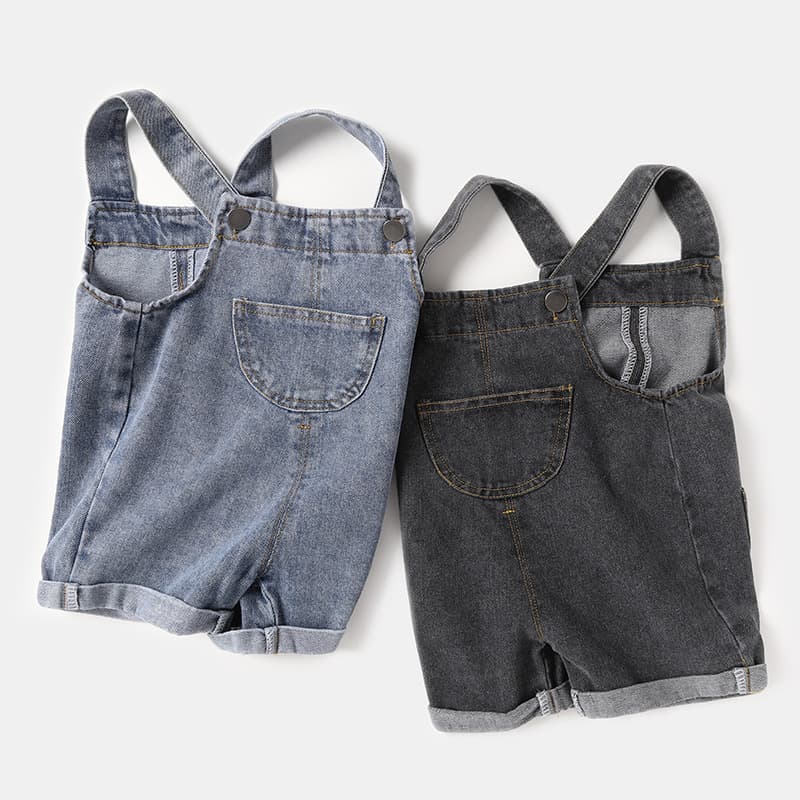 Cute Korean Style Baby Shortalls Denim Shorts Summer Collection Boys Girls Infant Cotton Jeans Overalls Fashionable Kids
