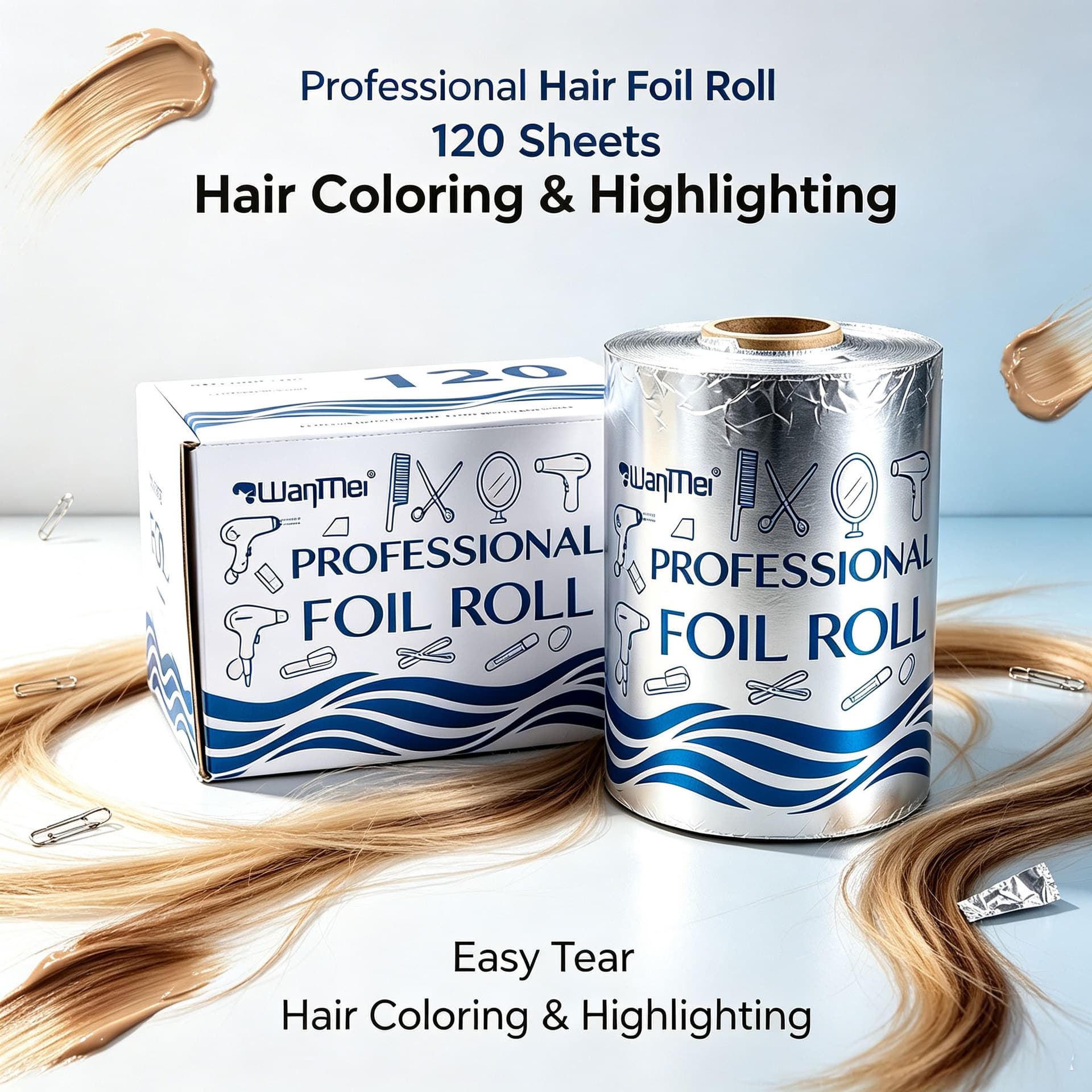 Bofei Custom Creative Printed Hair Dyeing and Perming Foil, Thickened Orange Peel Embossed Anti-Slip Color Hair Dye Paper