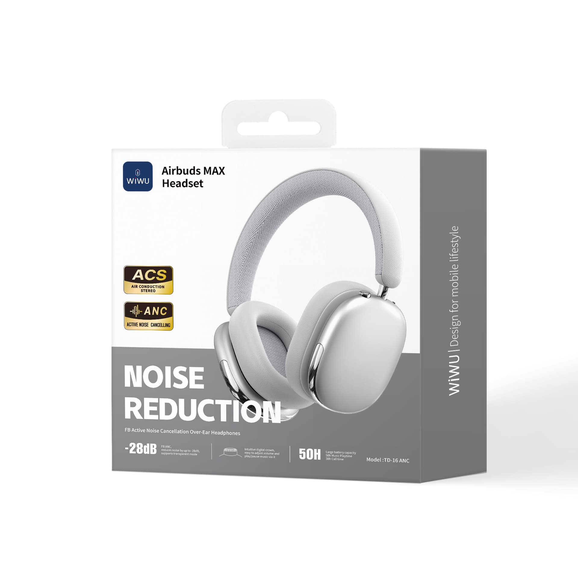 Cross-border supply of Bluetooth headsets suitable for Airbuds Max, bass endurance, wireless ANC Bluetooth headsets
