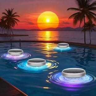 Solar Pool Floating Light Remote Control Colorful RGB Waterproof Outdoor Garden Decoration Light